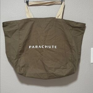 Parachute Comfy Things Inside Olive Green Canvas Tote Bag Reusable